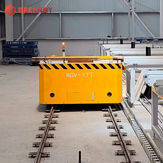 Wagon plat guidé par rail résistant multidirectionnel de 10 tonnes Rgv