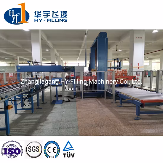 Machine de palettisation automatique de boîtes pour empiler des cartons de bouteilles d'eau et des paquets de films de palettisation sur palette